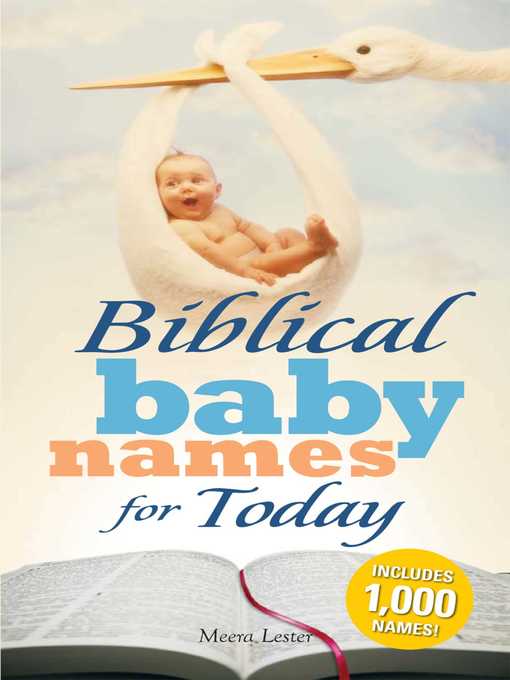 Title details for Biblical Baby Names for Today by Meera Lester - Wait list